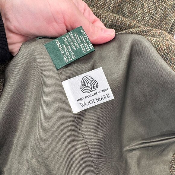 Lauren Ralph Lauren Double Breasted Jacket Womens 12 Petite Green Wool Vintage - Picture 8 of 10